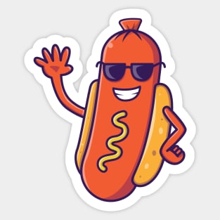 Cool Hotdog Sticker